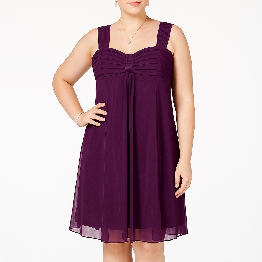 SL Fashions‎ Purple Chiffon Cocktail Dress Women's Size 10 Evening Party Formal